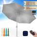 Blumfeldt Parasol pour balcon et jardin, Parasol avec protection UV, éclairage LED et imperméable, Parasols ronds, Stable et inclinable, Pare-soleil avec solaire, Parasol rond écran de jardin
