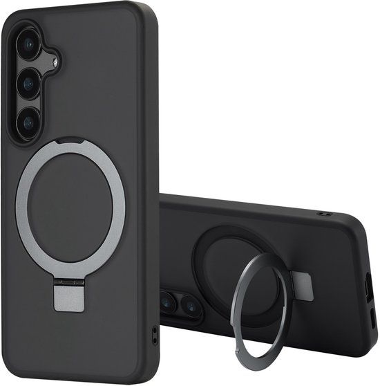 Accezz Ring Stand Backcover met MagSafe voor de Samsung Galaxy S24 - Zwart