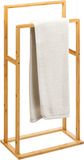 5Five Handdoeken ophang/drogen rek badkamer - bamboe hout - 42 x 24 x 82 cm - 2 leggers