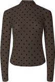 Pieces Top Pcjeshi Ls High Neck Top Jrs Bc 17159223 Hot Fudge/dots Dames Maat - XL
