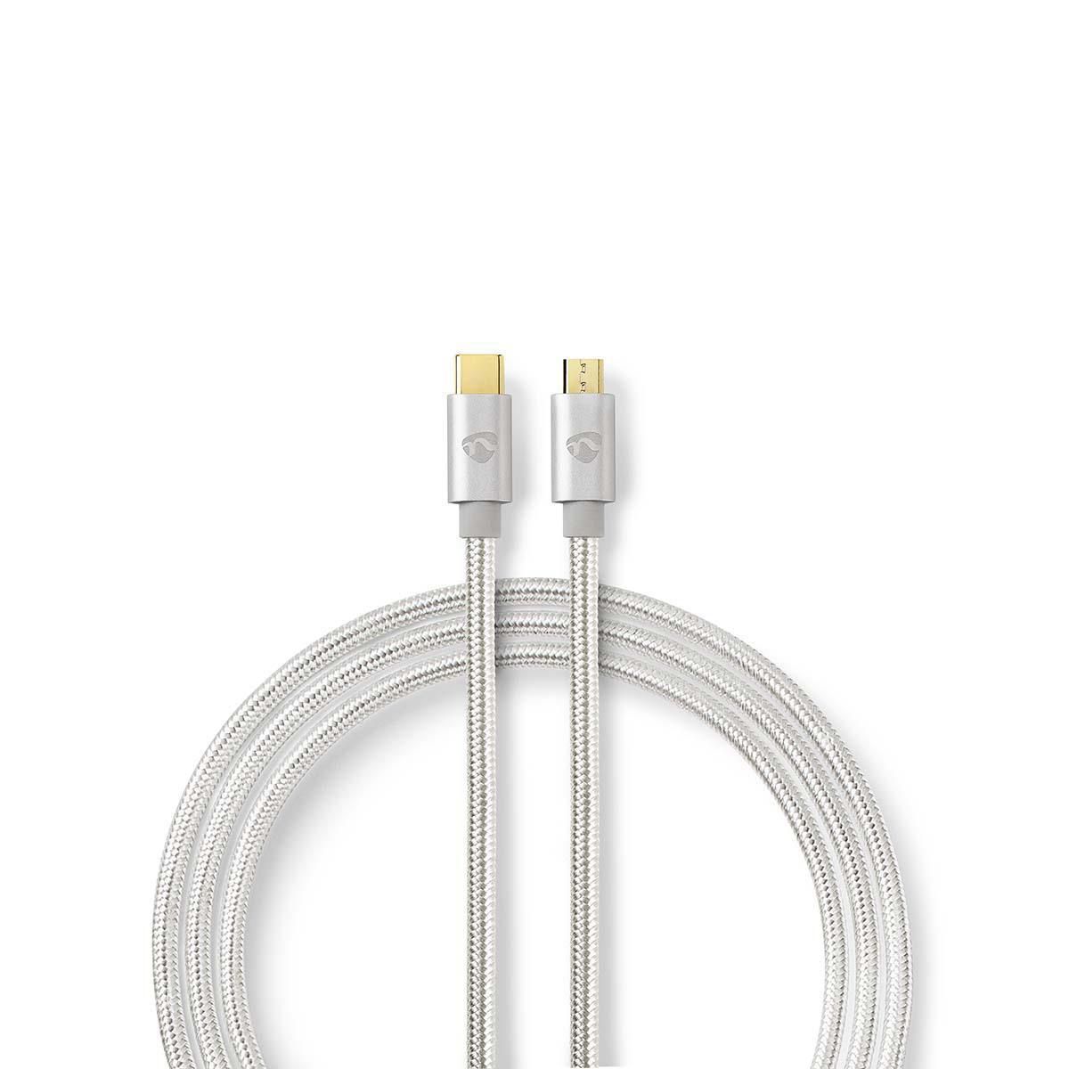 Nedis CCTB60650AL30 USB-kabel - 3 m - Aluminium