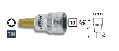 HAZET 8802-T15 Dopsleutelbit | TORX® T15 | 3/8 inch