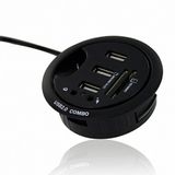 eKit MDHEK USB 2.0 Multi Desk Hub met 3 poorten zwart