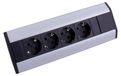 Socket DesignLight CORNERBOX Aluminium: Schuuko-stopcontact, 4-voudig / Hoekstopcontact / Meervoudige stekkerdoos
