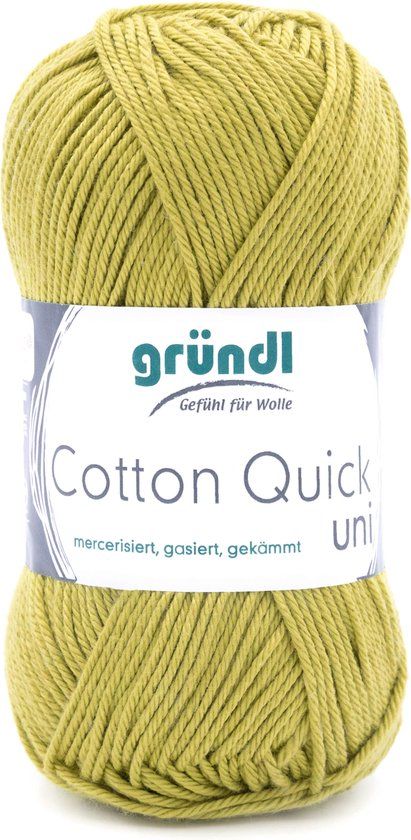 Gründl Wolle Gründl Cotton Quick Uni | Olijfgroen | 5 bollen | 100% Katoen | Naalddikte 3-4