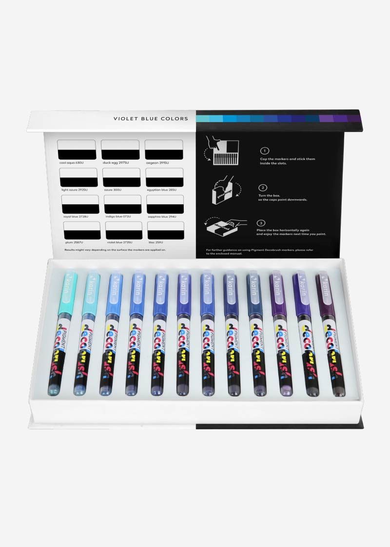 Karin Pigment Decobrush Blauw, Lila, Violet 12 stuk(s)