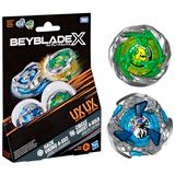 Beyblade X Circle Ghost 4-60LR UX en Hack Viking 4-55O UX Takara Tomy Duopack-set met 2 rechtsdraaiende tollen, gevechtstolspeelgoed, leeftijd 8+