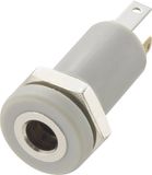 TRU COMPONENTS 718489 Jackplug 3,5 mm Bus, montage vertical Nombre de pôles : 4 Stéréo Argent 1 pièce(s)