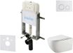 kielle Genesis New - Voorwandinbouwset, Gaia toilet, Rimless, softclose zitting en Gemini New II knoppen, glanzend wit/chroom