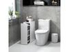 HOMCOM Meuble de salle de bain étroit, Meuble de sol avec tiroir profond, Meuble de rangement autonome, Panneau de particules, Blanc
