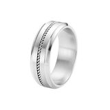 Lucardi Heren Ring kabel - Ring - Staal - Zilverkleurig