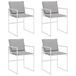 VidaXL Tuinstoelen 4 st met kussens staal en textiel Grijs
