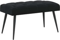vidaXL Bank met knoopverstelling Zwart 80 x 40 x 46 cm Fluweel