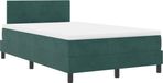 vidaXL Lit plateforme avec tête de lit, vert foncé, 120 x 190 cm, velours