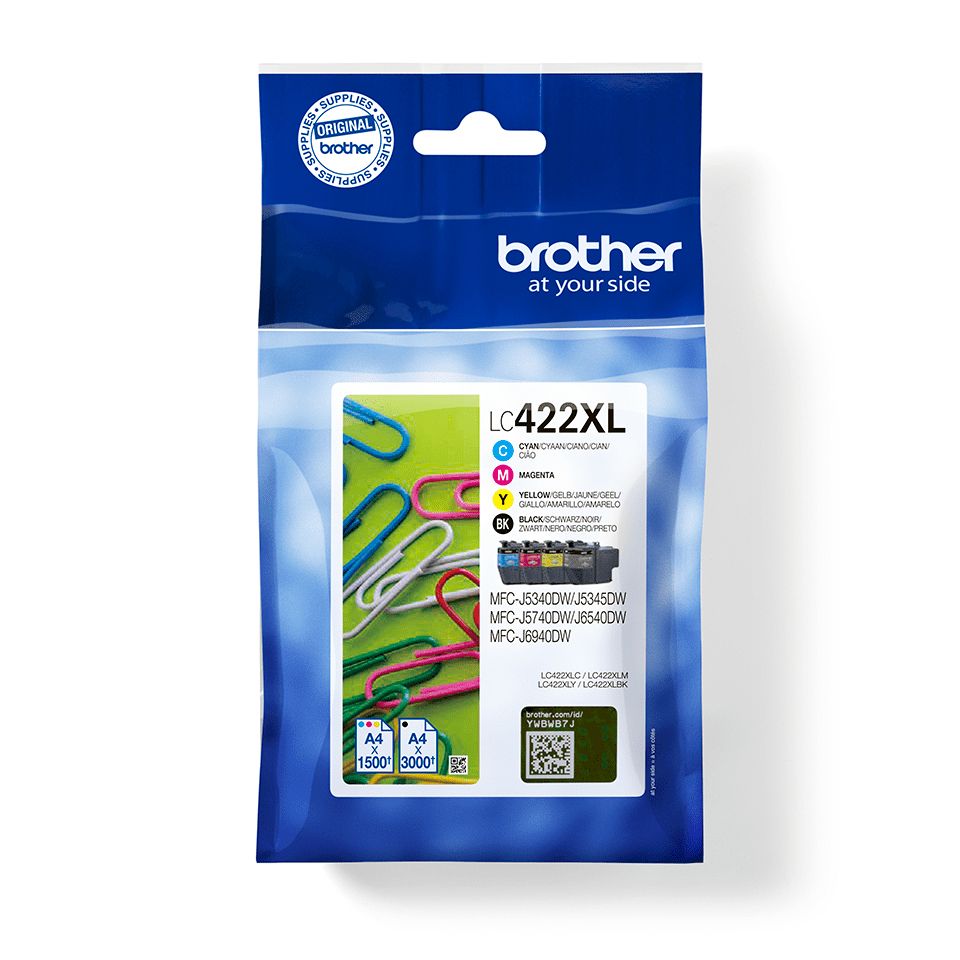 Brother LC-422XLVAL - Multipack - Zwart, Cyaan, Magenta, Geel - 4 stuks