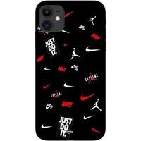 Maniacase iPhone 12 mini hoesje Nike Jordan wit rood zwarte achtergrond