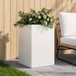VidaXL Plantenbak wit 50 x 50 x 75 cm koudgewalst staal