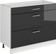 Vicco Keukenonderkast R-Line, Antraciet Hoogglans/Wit, 100 cm zonder werkblad