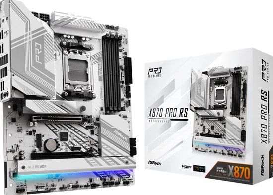 ASROCK X870 PRO RS - Moederbord - Socket AM5 - DDR5 - USB 4 - 2.5 Gigabit LAN