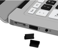 Selected by GSMpunt.nl USB Stofdichte Plug Dopje voor Laptop / Notebook / Computer (2-Pack) - Kapje voor USB-A Apparaten tegen Stof en Vuil Zwart