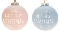 Hortus Baby's Ball 1st Christmas Pink & Blue 85mm