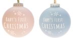 Hortus Baby's Ball 1st Christmas Pink & Blue 85mm