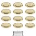 mikken Deksels, TO 70/7,3 cm, pasteuriseerbaar voor jampotten, twist-off, reservedeksel, schroefdeksel voor inmaakpotten, goudkleurig, 12 stuks