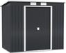 Maison de jardin en métal - 2,4 m² - 213x130x172 cm - Porte coulissante - Toit en pente - Avec fenêtres - Cadre de base sans plancher - Étanche - Gris foncé