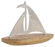 FRÖLICH & KAUFMANN Verlag und Versand GmbH Belladecora, 4 metalen zeilboten, mangohout, zilver, bruin (B/H/D) 27x21x8 cm