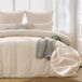 Benza Ibenzoa® Beddengoedset van 100% katoen, 155 x 220 cm, gestreept design, hypoallergeen, ademend, beige