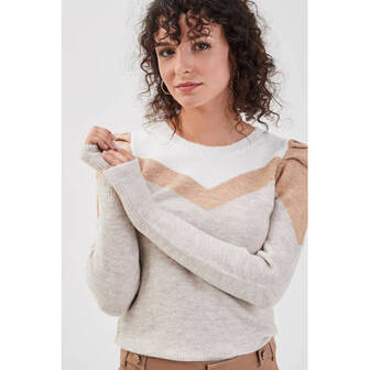 Cache Cache trui zand/grijs/wit