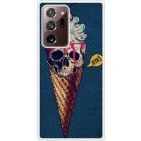 Icecat Bedrukt siliconen hoesje compatibel met Galaxy Note 20 Ultra Ice cream skull blue