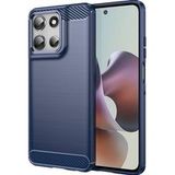 Motorola Coque pour Motorola Moto G56 5G - housse etui silicone gel carbone + film ecran - BLEU FONCE