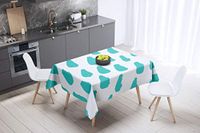 Bonamaison Tafelkleed, Anti-Mold, Sneldrogend, Waterdicht, 100% Polyester Tafellaken, Turkoois, wit, 140 x 140 Cm