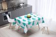 Bonamaison Tafelkleed, Anti-Mold, Sneldrogend, Waterdicht, 100% Polyester Tafellaken, Turkoois, wit, 140 x 140 Cm