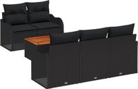 vidaXL Banc de jardin noir poly rotin