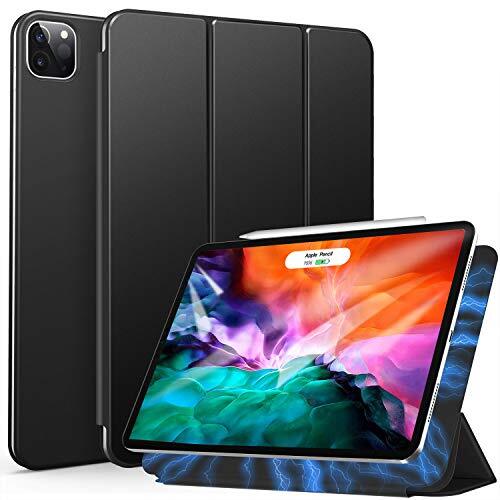 ZtotopCase Hoes voor iPad Pro 12.9 2020/2021 (4e generatie/5e generatie), magnetische ultra slanke, lichte en inklapbare standaard, beschermhoes met automatische slaap/weken, zwart