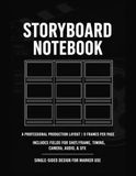 Storyboard Notebook: Visual Narrative Planner for Film, Animation & Content Creators: 201 Pages, 9 Frames Per Page, Single-Sided Layout
