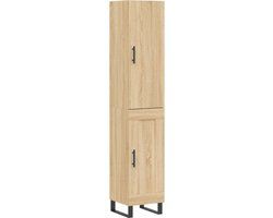 VidaXL Hoge kast 34,5x34x180 cm bewerkt hout sonoma eikenkleurig