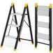 Escalier pliant, 3 marches, capacité jusqu'à 150 kg, couleur noire