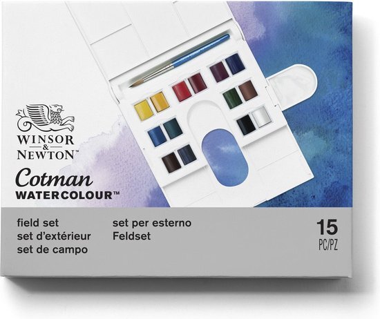 Winsor & Newton Cotman Aquarelverf Compact Set 14 halve napjes