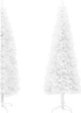 VidaXL Kunstkerstboom half met standaard smal 240 cm wit