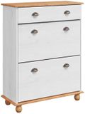 vidaXL Schoenenkast ASKIM Wit 85 x 35 x 108 cm Massief Grenenhout