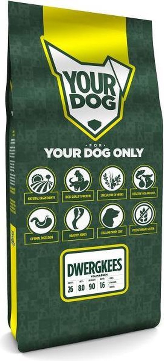 Yourdog Volwassen 12 kg dwergkees hondenvoer