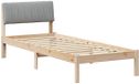 vidaXL Cadre de lit, marron et gris clair, 75 x 190 cm, pin massif