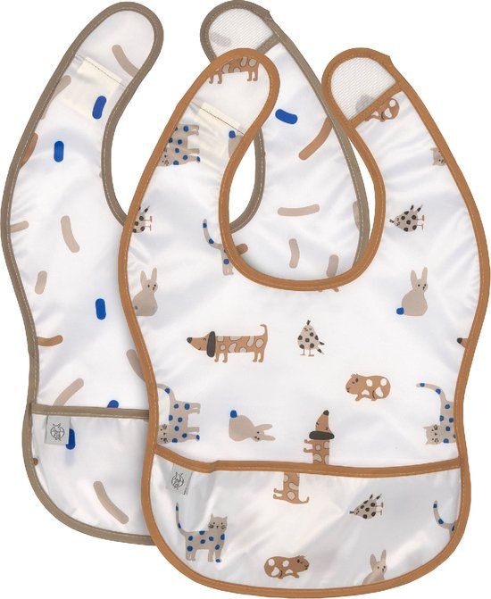 LÄSSIG Slabbetjes set van 2 Little Mateys Royal Blue