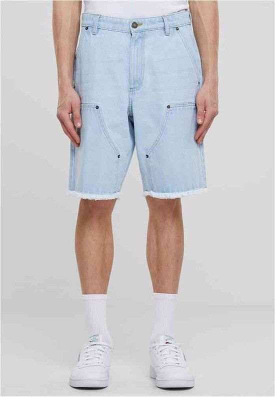 Urban Classics Open Edge Two Knee Denim Shorts - Men - W30 - Blue