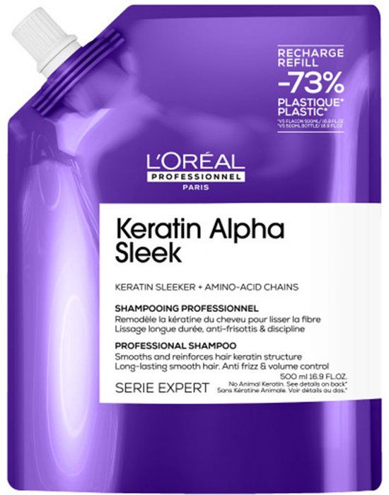 L'Oréal Professionnel Keratin Alpha Sleek Shampoo Navulling - 500ml