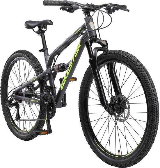 Bikestar Fully Alu MTB 27.5 Inch Mountainbike - 21 Speed - Zwart - Unisex - 42cm Frame