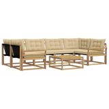 vidaXL - Buiten - bank - set - 7 - st - Wit - en - Beige